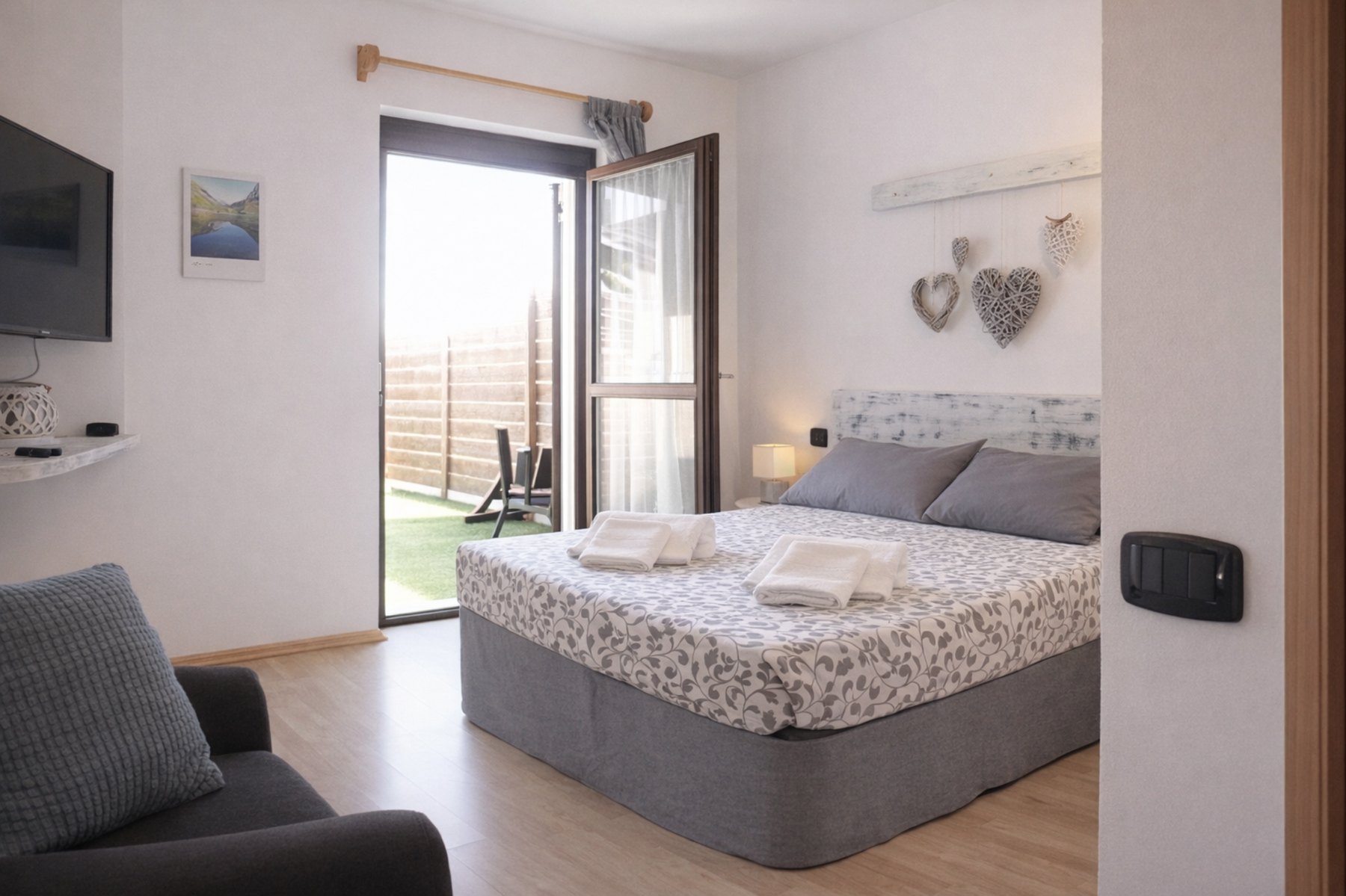 Camera con apertura verso l'esterno